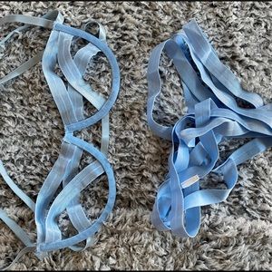 blue strap lingerie, two piece